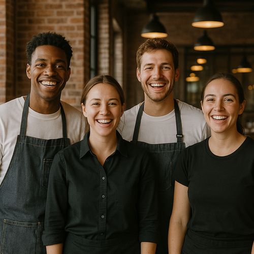 Glückliches Mitarbeiterteam